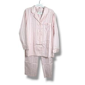 I Magnin Pink & Silver Pajama Set Size Large